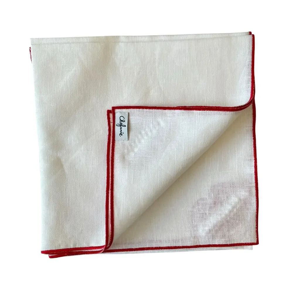 Chefanie RED LIPS Dinner Napkins 20x20 Linen Set of 4 Valentines Day XO New
